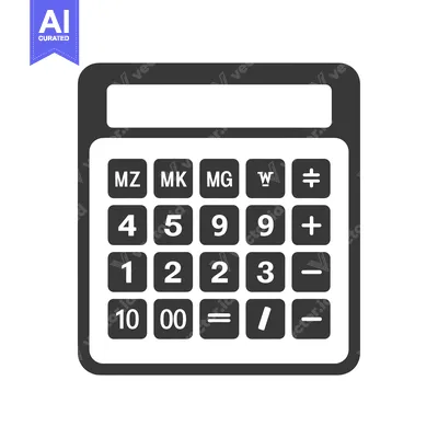 Grey Calculator Icon With Display And Buttons