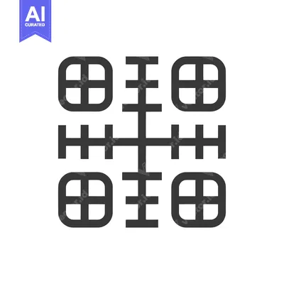 Aset desain premium: Bold Black Sun Cross Symbol on White Background, Minimalist Design