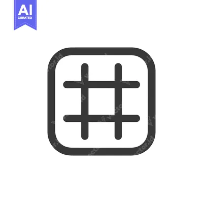 Aset premium populer: Minimalist Hashtag Icon: Bold Lines, Rounded Square, Modern Design