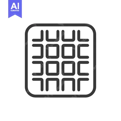 Popular premium asset: Minimalist Waffle Icon: Symmetrical Grid Design with Rounded Corners a