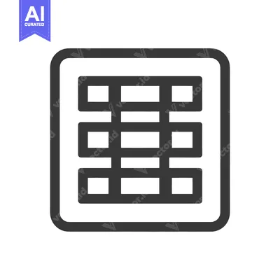 Aset desain premium: Simple Dark Gray Grid Icon with Rounded Square Frame on White