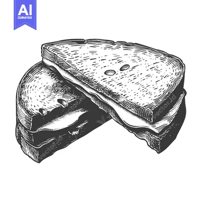 Premium design asset: A Delicious Half Eaten Sandwich In Black And White