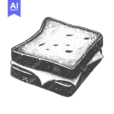 Aset desain premium: A Delicious Two Sliced Sandwich Illustration