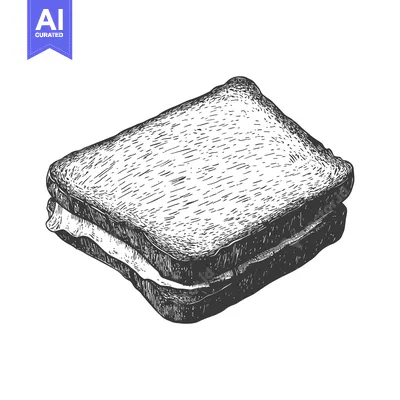 Premium design asset: A Delicious Hand Drawn Grilled Cheese Sandwich