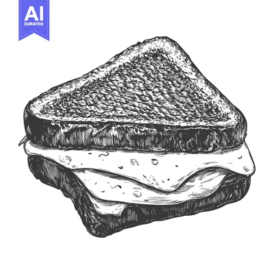 Aset desain premium: Delicious Grilled Cheese Sandwich Illustration