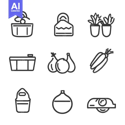 Aset premium populer: Simple black and white line drawings of common items