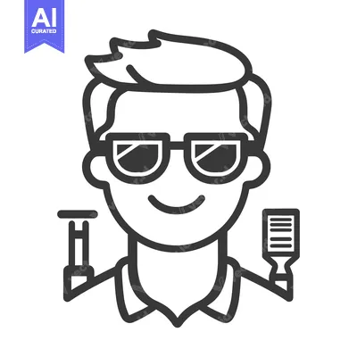 Popular premium asset: A Smiling Man Holding Scientific Instruments In Cartoon Style