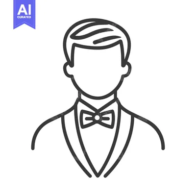 Premium design asset: A formal portrait icon depicting a person in elegant attire
