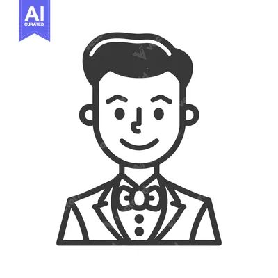 Premium design asset: A stylized illustration of a man wearing formal attire