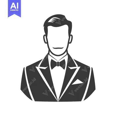 Aset premium populer: A Stylized Black And White Portrait Of A Formal Gentleman