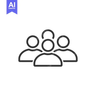 Aset premium populer: Minimalist Line Art: Group of People Icon on White Background