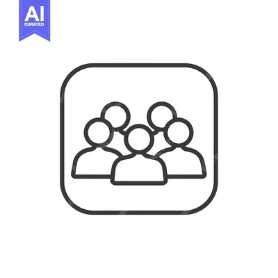 Popular premium asset: Group of People Outline Icon in Rounded Square Frame