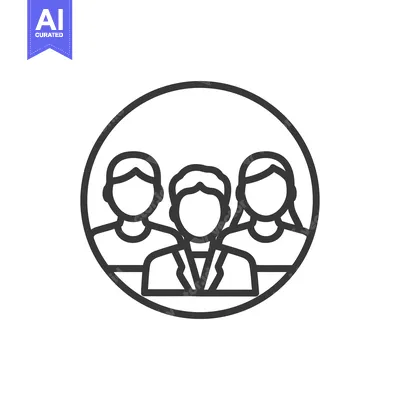 Popular premium asset: Teamwork Icon: Group of Three People in Circle, Outline Style
