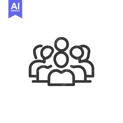 Aset desain premium: United Team: Minimalist Icon of Collaboration and Group Dynamics