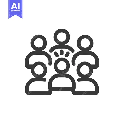 Popular premium asset: Group of People Icon with Leader and Idea Symbol, Dark Gray on White