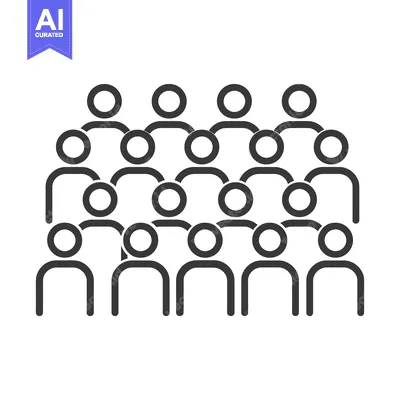 Aset desain premium: Group of People Icon in Black and White