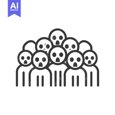Aset premium populer: Group of Shocked People in a Line