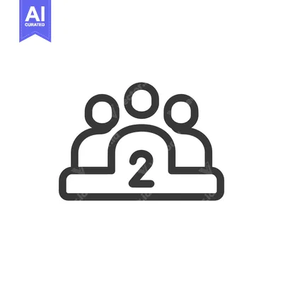 Second Place Podium Icon: Simple, Modern, Minimalist Design