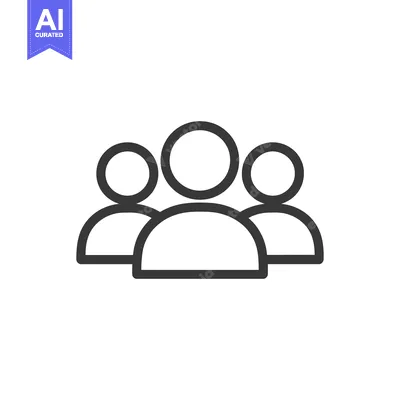 Premium design asset: Minimalist Team Icon: Three Abstract Figures in Outline Style