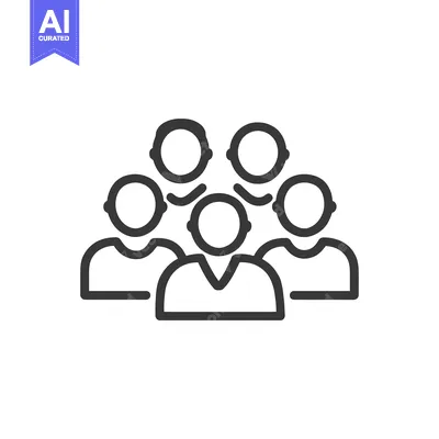 Aset premium populer: Teamwork Icon: Group of People, Collaboration, Leadership, Outline Sty