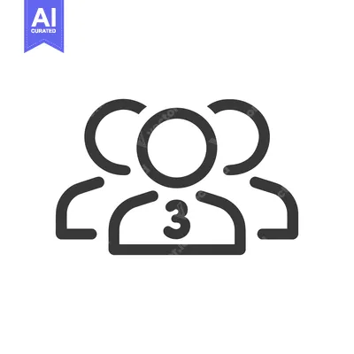 Aset desain premium: Team of Three Icon: Minimalist Group Symbol with Number 3 Detail