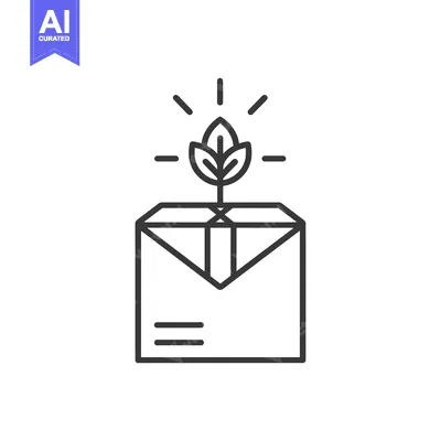 Aset desain premium: Growing Plant Emerging from Envelope Icon