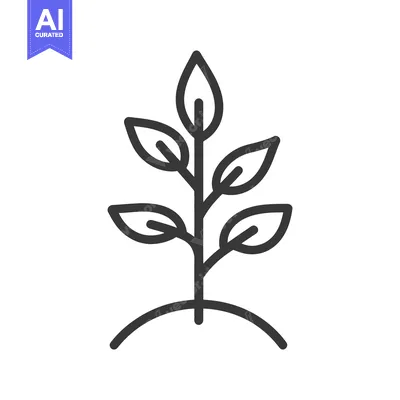 Aset premium populer: A minimalist line drawing shows a small plant growing upright