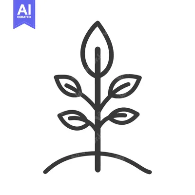 Popular premium asset: A simple black and white icon of a growing plant
