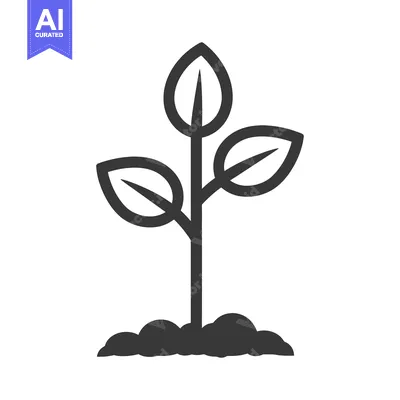 Popular premium asset: A simple illustration depicting a small plant sprouting from soil