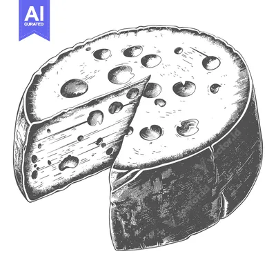 Aset premium populer: A wheel of cheese sliced showing its interior texture
