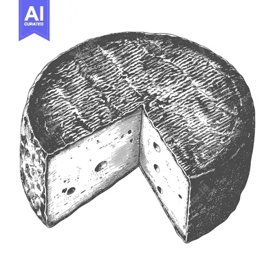 A wheel of cheese is partially sliced revealing its interior