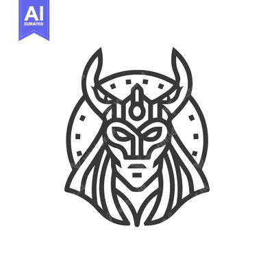 Popular premium asset: Minimalist Viking Warrior Icon with Horned Helmet and Geometric Detail