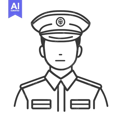 Aset desain premium: An illustration of a person in a uniform and hat