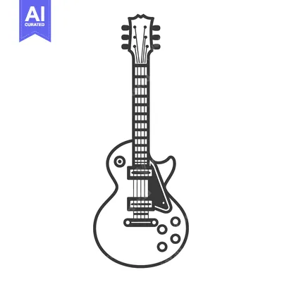 Aset desain premium: A detailed illustration of a classic electric guitar design