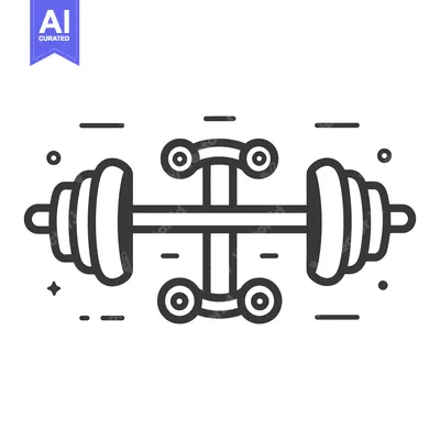 Aset desain premium: Graphic illustration of weightlifting equipment in a simple style