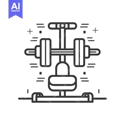 Aset premium populer: A graphic illustration depicts a weightlifting machine and its compone