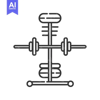 Premium design asset: Vector image representing a weightlifting machine against a white back