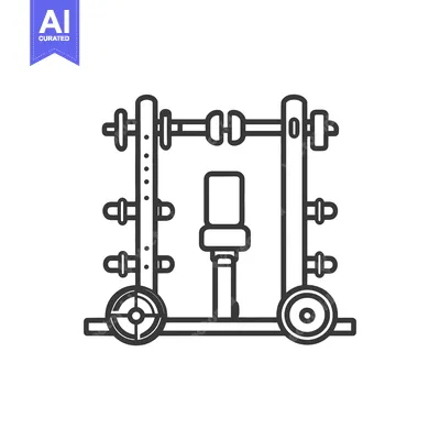 Popular premium asset: A black and white illustration depicting a weight training apparatus