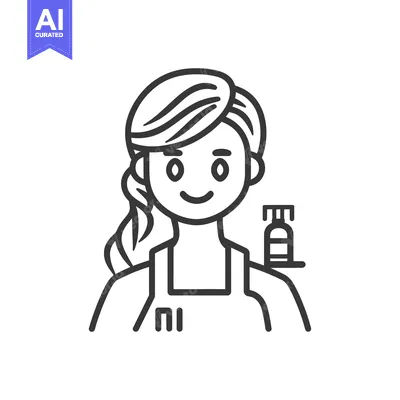 Aset premium populer: A smiling woman holding a bottle on a small tray