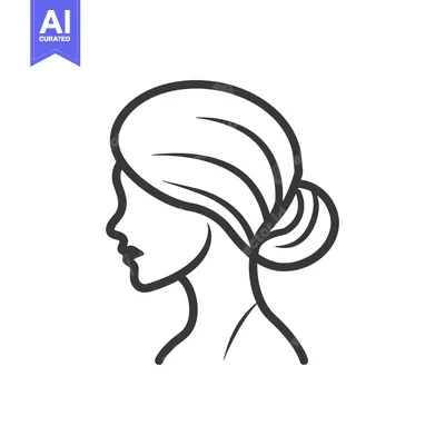 Aset desain premium: A simple elegant outline of a woman in profile view