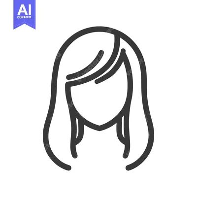 Aset desain premium: A simple black and white line drawing of a woman