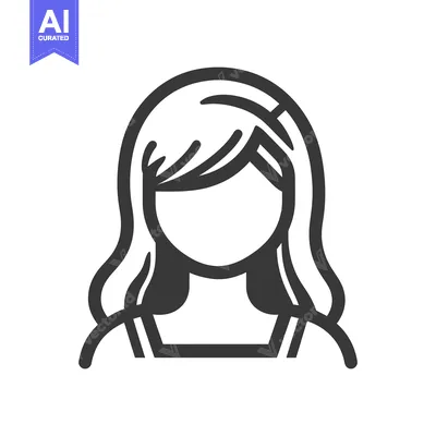 Aset premium populer: Simple line art depiction of a woman with long hair