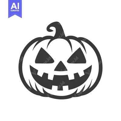 Aset premium populer: A spooky carved pumpkin with a sinister grin and sharp features