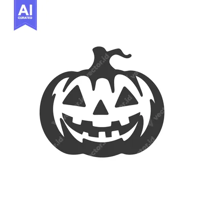 Popular premium asset: A black silhouette illustration of a carved pumpkin for celebration