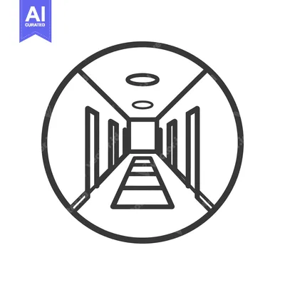 Popular premium asset: Minimalist Hallway Icon: Linear Perspective in a Circular Frame