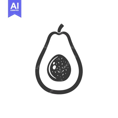 Aset desain premium: Halved Avocado with Pit and Stem Illustration