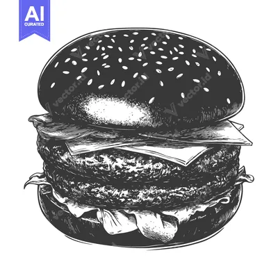 Aset premium populer: Delicious Double Patty Burger with Sesame Bun
