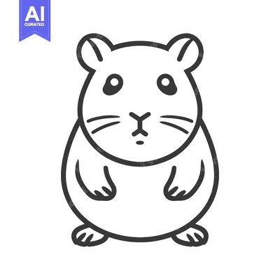 Aset premium populer: A Simple Black And White Illustration Depicting a Small Rodent Animal
