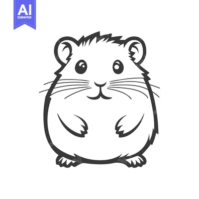 Aset desain premium: An illustrated cartoon image of a small and round rodent