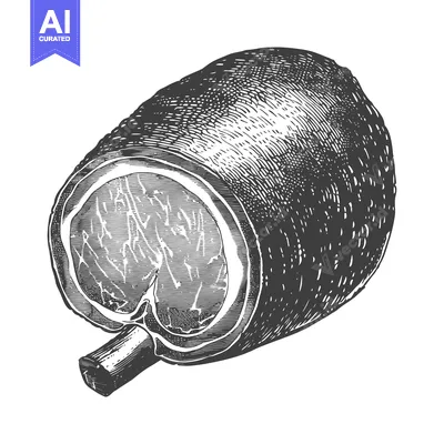 Popular premium asset: A Detailed Engraving of a Sliced Smoked Ham Hock